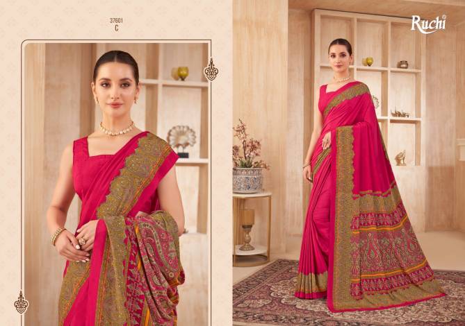 Vivanta Silk 38 By Ruchi Silk Crepe Printed Sarees Wholesale Shop In Surat